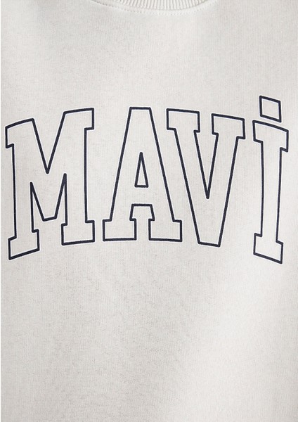 Mavi Logo Baskılı Beyaz Sweatshirt 1611192-70057