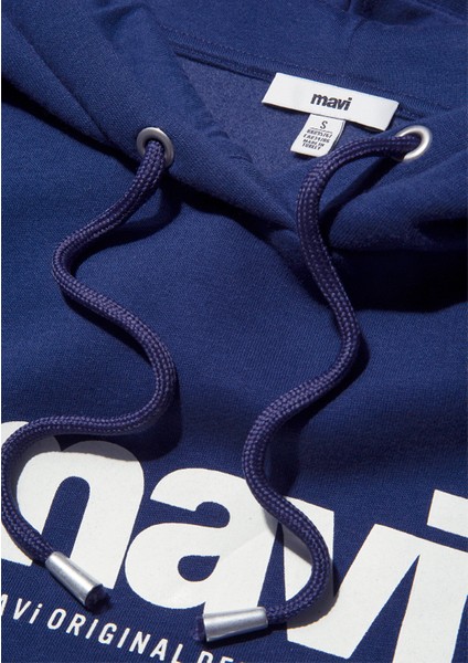 Mavi Logo Baskılı Kapüşonlu Lacivert Sweatshirt 168334-70488