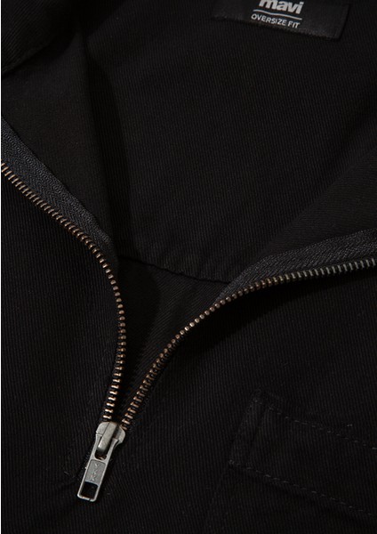 Yarı Fermuarlı Antrasit Denim Sweatshirt 0211137-900