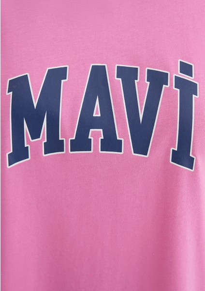 Mavi Logo Baskılı Pembe Tişört 1600843-71033