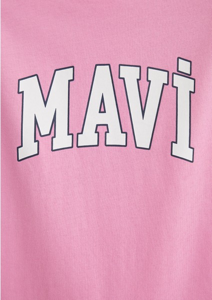 Mavi Logo Baskılı Pembe Tişört 1600843-71032