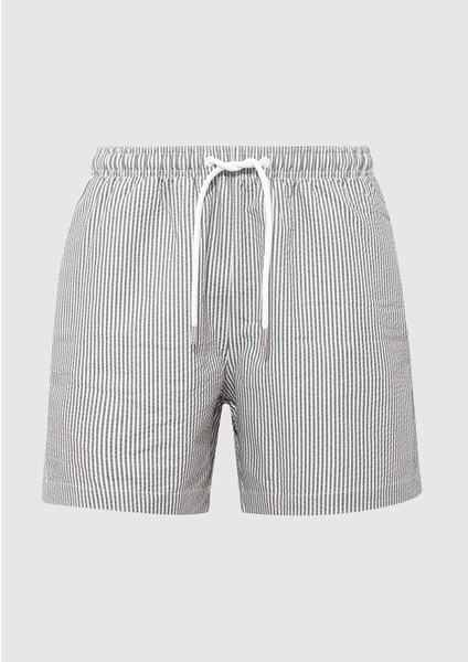 Çizgili Gri Kısa Deniz Şortu 0910235-70119