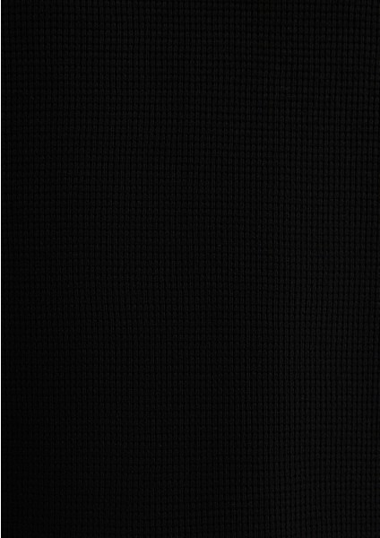 Uzun Kollu Dokulu Siyah Basic Tişört 0610106-900