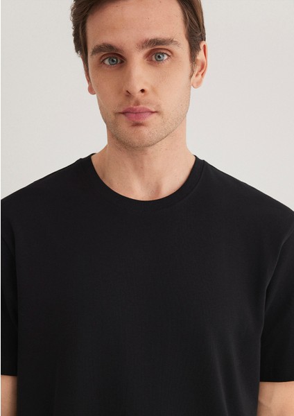 Stretch Siyah Basic Tişört 0610252-900