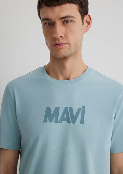 Mavi Logo Baskılı Mavi Tişört 066846-70838