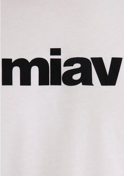 Siyah Miav Baskılı Beyaz Tişört 067153-602