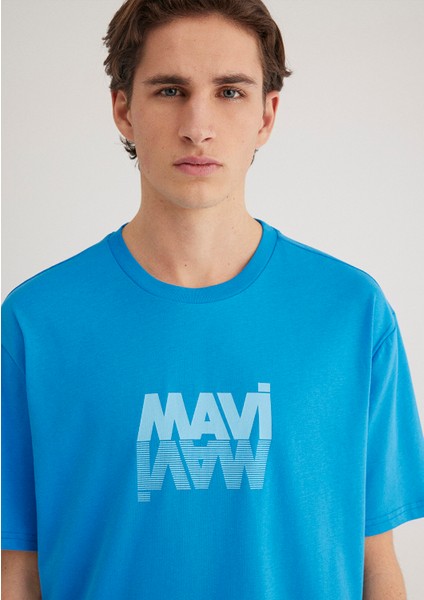 Mavi Logo Baskılı Mavi Tişört 0611311-70772
