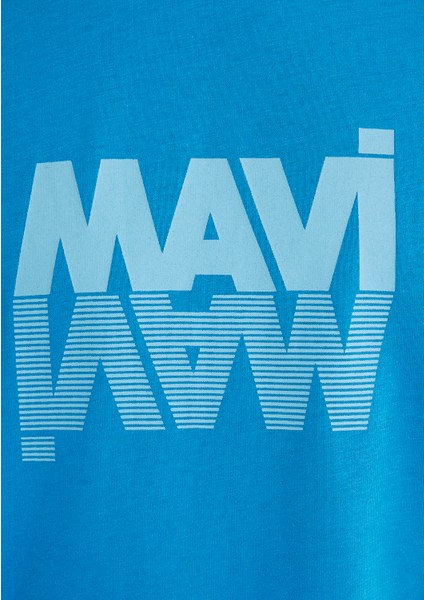 Mavi Logo Baskılı Mavi Tişört 0611311-70772