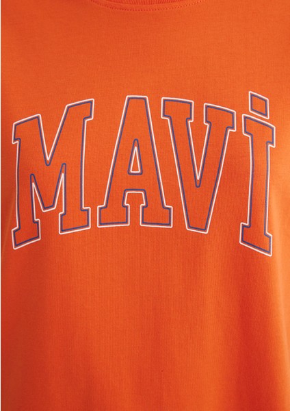 Mavi Logo Baskılı Turuncu Tişört 1611193-70485