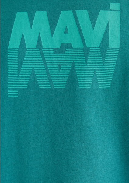 Mavi Logo Baskılı Yeşil Tişört 0611311-71824