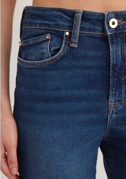 Cindy Gold Shape Koyu Mavi Jean Pantolon 100277-33687