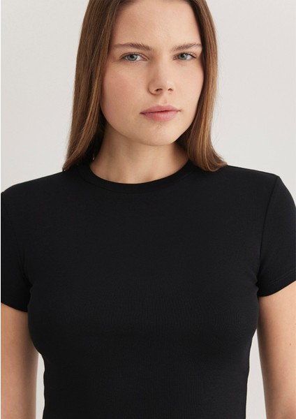 Siyah Basic Tişört 1600814-900