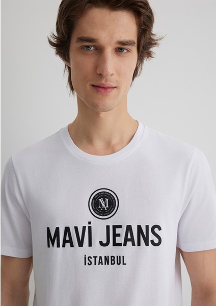 Mavi Jeans Baskılı Beyaz Tişört 066195-620