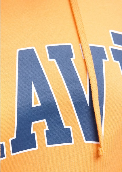 Mavi Logo Baskılı Kapüşonlu Turuncu Sweatshirt 1600361-71407