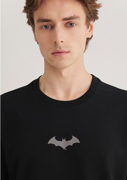 Batman Baskılı Siyah Tişört 066878-900
