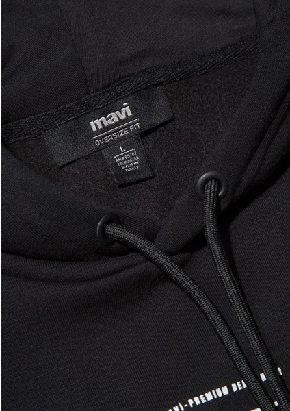 Mavi Logo Baskılı Siyah Sweatshirt 0610958-900