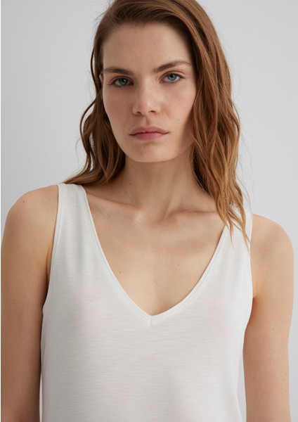 Lux Touch TENCEL TM Beyaz Modal Atlet 1610423-70057