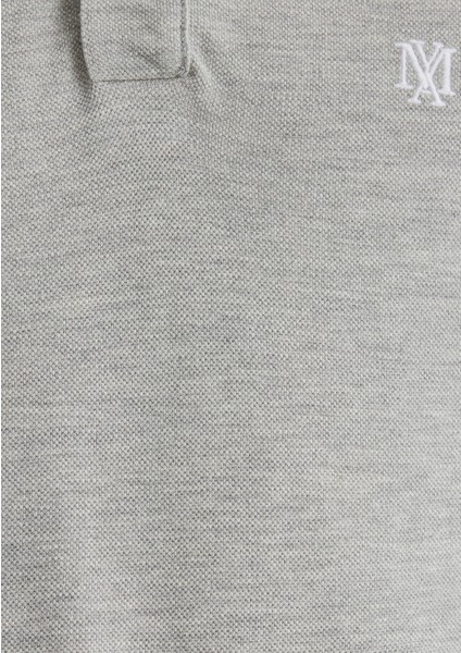 Yaka Detaylı Gri Polo Tişört 064164-28387