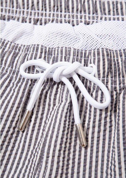 Çizgili Gri Kısa Deniz Şortu 0910235-70119