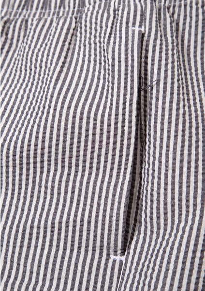 Çizgili Gri Kısa Deniz Şortu 0910235-70119