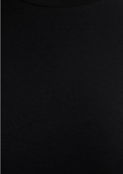 Lux Touch Siyah Basic Modal Tişört 1600963-900