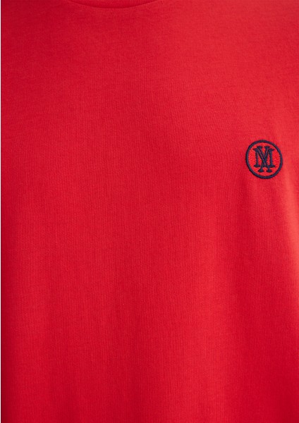 Mavi Logo İşlemeli Kırmızı Basic Tişört 067074-70471