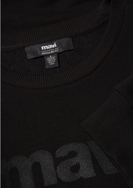 Mavi Logo Baskılı Siyah Sweatshirt 066303-900