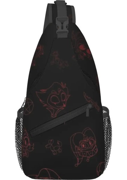 Hazbin H-Hotel Sling Göğüs Çantaları Crossbody Omuz Sırt Çantası Açık Spor Day Packs Moda Çantası Renk: 3 (Yurt Dışından)