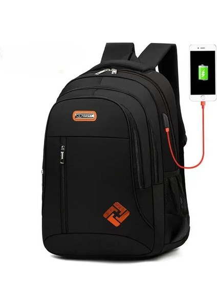 Erkekler Için Çok Fonksiyonlu Sırt Çantası Büyük Kapasiteli Işletme Defteri Sırt Çantası Su Geçirmez Öğrenci Öğrenci Okul Sırt Çantası Sıradan Çanta Seyahat Renk: Turuncu (Yurt Dışından)