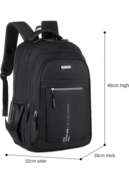 Erkekler Sırt Çantaları Oxford Su Geçirmez Sırplı Işletme Bilgisayar Çantası Sıradan Seyahat Sırt Çantası Kıdemli Lise Öğrenci Schoolbag Renk: Black-A (Yurt Dışından)
