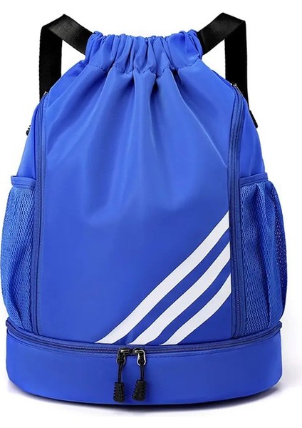 Spor Basketbol Sırt Çantası Seyahat Açık Su Geçirmez Yüzme Fitness Seyahat Spor Çantası Basketbol Çantası Yürüyüş Tırmanış Sırt Çantası Renk: Mavi (Yurt Dışından)