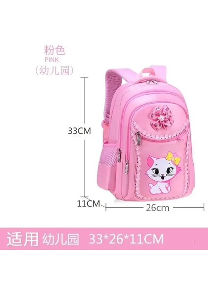 Çocuklar Sırt Çantası+Öğle Yemeği Çantası+Kalem Kılıfı Sevimli Cat Kid Okul Bag Sırt Çantası Kız Öğrenci Gençler Su Geçirmez Birincil Bookbagcolor: 1 Parça S (Yurt Dışından)