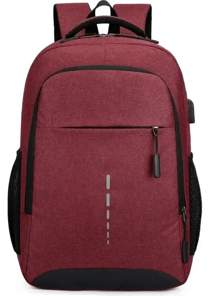 Basit ve Şık Sırt Çantası Işe Gidip Gelmek Için Çok Işlevli Sırt Çantası USB Öğrenci Bilgisayar Çantası ile Büyük Kapasiteli Iş Seyahati Renk: Kırmızı (Yurt Dışından)