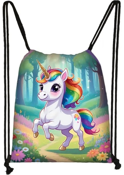 Renkli Unicorn Sırt Çantaları Karikatür Unicorn Erkek Kızlar Drawstring Çantalar Çocuk Okul Sırt Çantası Kitap Çanta Ayakkabı Tutucu Okul Malzemeleri Renk: SKDDJS05FX (Yurt Dışından)