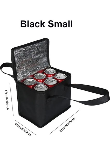 Taşınabilir Öğle Yemeği Soğutucu Çanta Katlanır Yalıtım Piknik Buz Paketi Gıda Termal Torba Içecek Taşıyıcı Yalıtımlı Torba Bira Teslimat Bagcolor: 132D-SIYAH Büyük (Yurt Dışından)