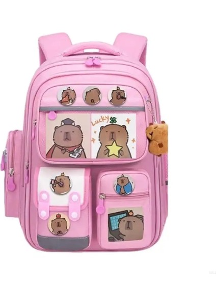 Karikatür Capya Okulu Sırt Çantası Hafif ve Pratik Kitap Çantası Büyük Kapasite Ilköğretim Öğrenci Çekimi: D0LF3TK306429-04-S (Yurt Dışından)
