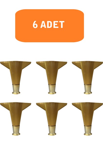 Kanepe Koltuk Tv Ünitesi Konsol Yükseltme Kumru Model Plastik Ayak 15 cm Gold Renk 6 Adet