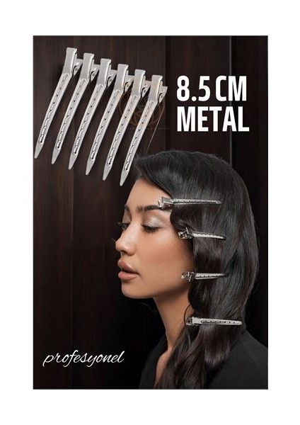 Turk Saç Klipsi Metal Toka Profesyonel 6 Adet - EMY7705-7307