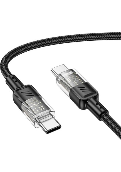 Hoco U129 Transparan Type-C To Type-C Data ve Şarj Kablosu 1M-(5775) - EMY9619-4411 fiyatları