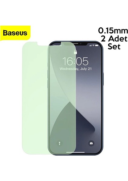 Baseus Iphone 12 Mini 0.30MM Full Tempered Cam Ekran Koruyucu 2set Anti-Bluelight-( - EMY6592-4306 modelleri