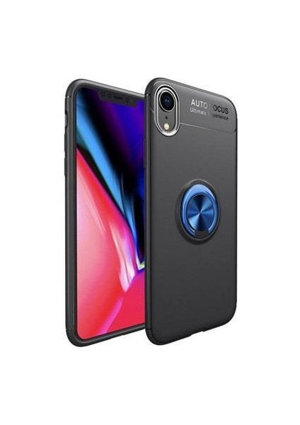 iPhone Xr Ultra Koruma Sağlayan Stand Özellikli Ringguard Yüzüklü Silikon Kılıf