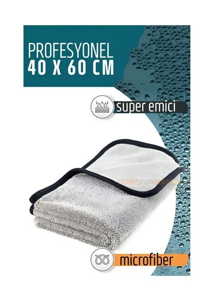 Turk Çift Yüzeyli Profesyonel Microfiber Havlu - Süper Emici Temizlik Bezi 40 x - EMY8225-9442