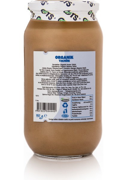 Organik Tahin 950GR fiyatları