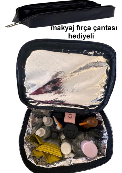 Gri Makyaj Çantası, Düzenleyici ve Fırça Saklama, Şık ve Kullanışlı Hediye Seçeneği