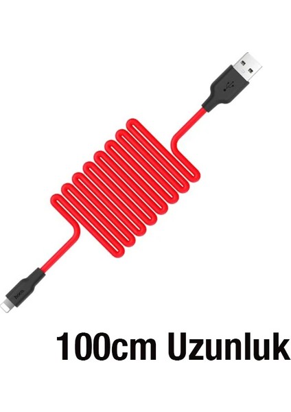 Hoco X21 USB To iPhone Lightning 2A Silikon Hızlı Şarj ve Data KABLOSU-(5775) - EMY9330-3459