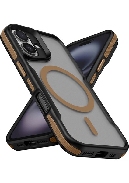iPhone 16 Plus Kılıf Magsafe Özellikli Renkli Kenarlı ve Airbag Şeritli Zentra Kapak