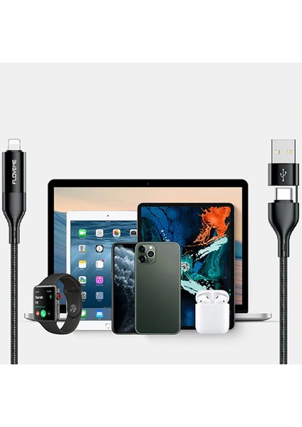 Floveme 4in1 USB To Type C -Type To Type Kablosu+Iphone Başlık USB 1M-(5775) - EMY3555-6178 indirimleri