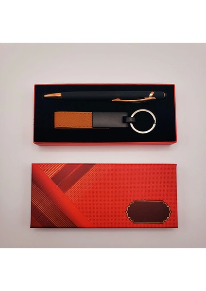Deri Metal Anahtarlık ve Rubber Kalem - EMY3502-7608
