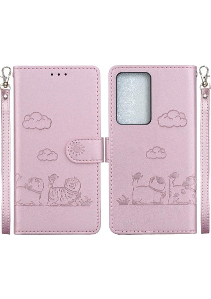 Realme C75 4g Kedi Rfıd Kart Yuvası Tutucu Kickstand Deri Için Flip Case (Yurt Dışından)