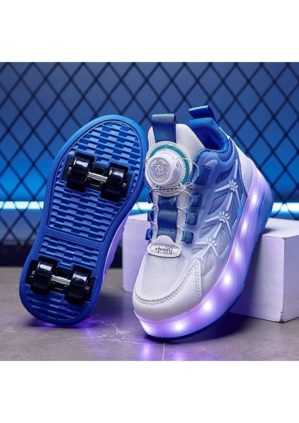 Kızlar Erkek Çocuk Yürüyüş Ayakkabısı Çocuk Paten Kız LED Işık Spor Ayakkabı Paten (Yurt Dışından) modelleri